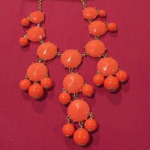 Coral-Colored Statement Necklace